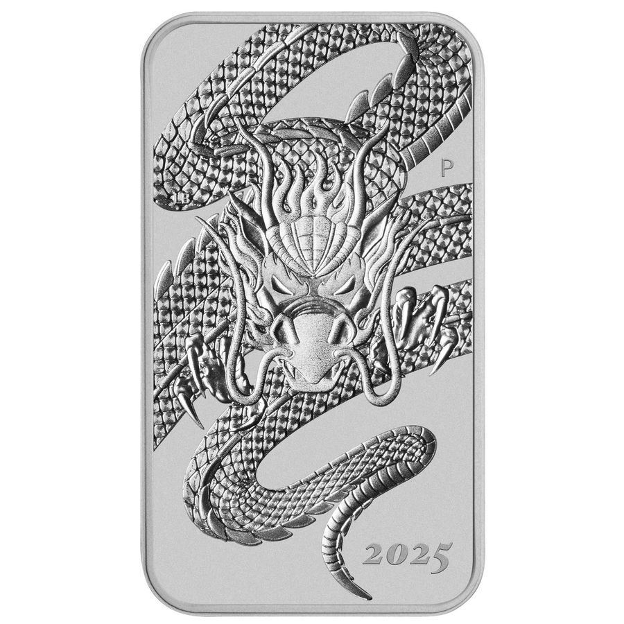 Buy 1oz Perth Mint Rectangular Dragon Silver Bar 2025