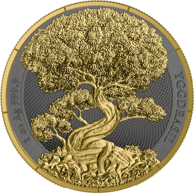 2025.7.25家守ヤモリ葉っぱ隠し　内モンゴル翡翠 2025 Yggdrasil Goldenleaf 1oz Silver - Best Bullion